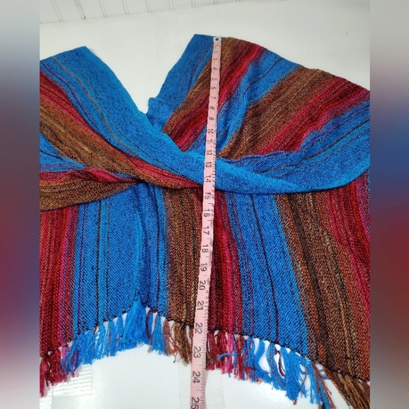 Santa Fe Handwoven Multicolor Striped Women's Top - Picture 6 of 8